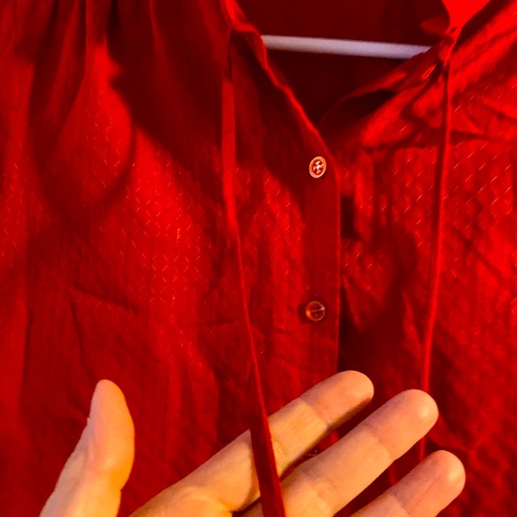 Vintage Ruffle Blouse by Miss Tee β Made in Canada π¨π¦ (Size M/L, Red) - Picture 7 of 7